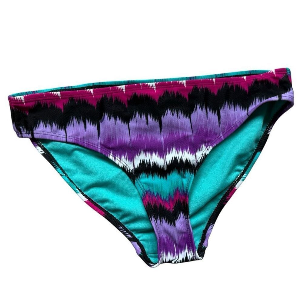 NWT Womens Catalina Purple Ombre Stripe Print Bikini Swim Bottoms - Sz S 4/6